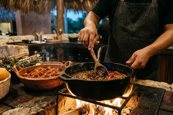 Guía sensorial de la cocina a la fogata yucateca en Tulum